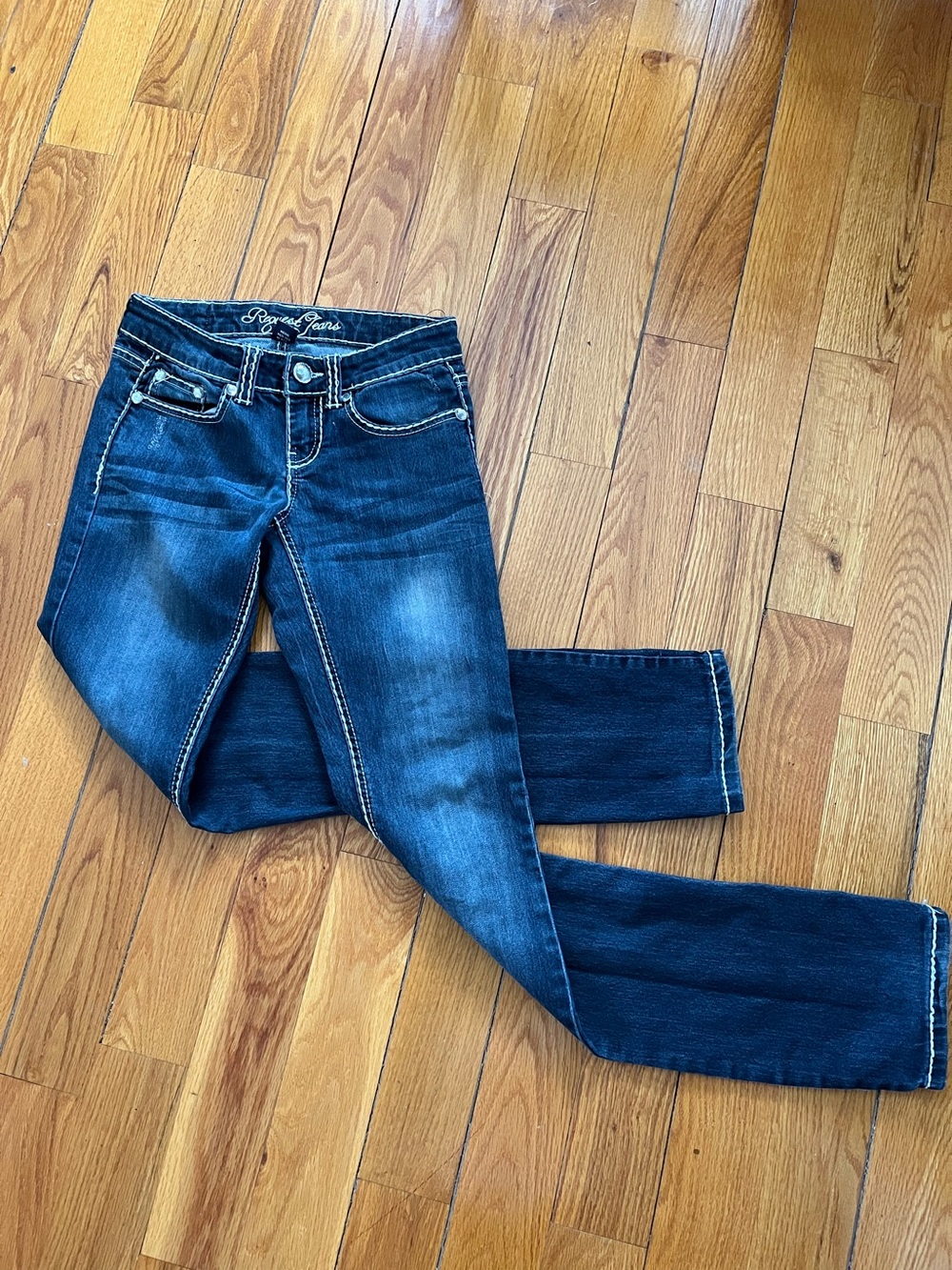 Women's Dark Blue Straight Leg Jeans